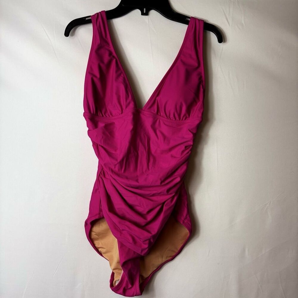 J.Crew One Piece Swimsuit Magenta Tan Size 6